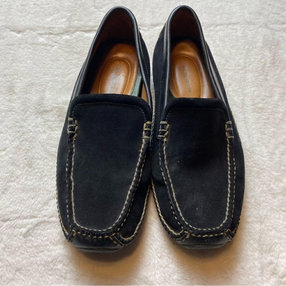 H.S. Trask & Co Black Suede and Leather Vibram Driving Shoes Size 10M